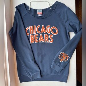 Junk Food Womens NFL Chicago Bears Football Drop Shoulder Sweatshirt Size L
